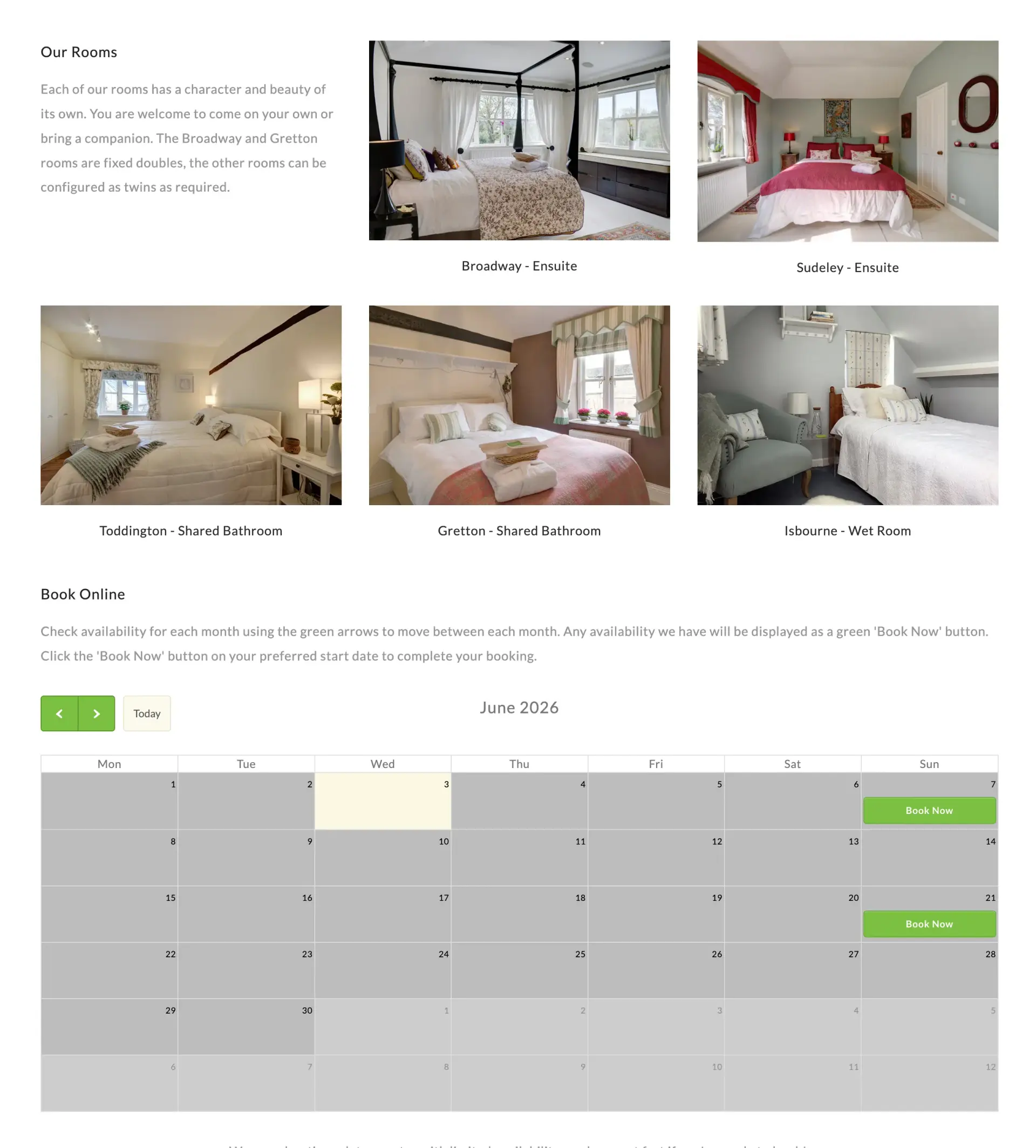 Screenshot of The Milestone Detox booking system